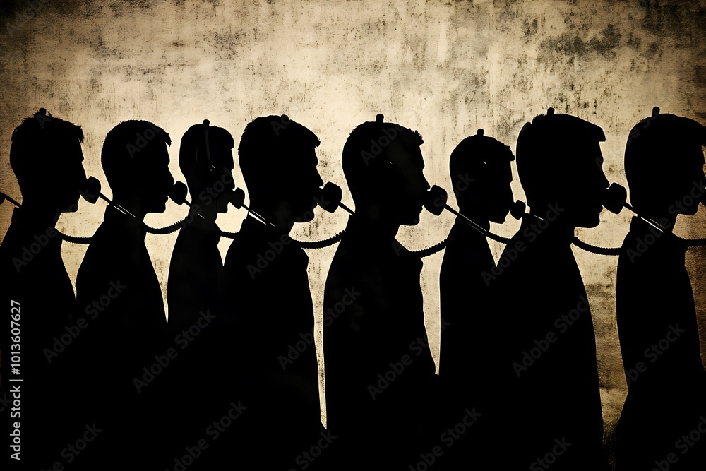 Poster a customer service call center with representatives on headsets interacting with clients.