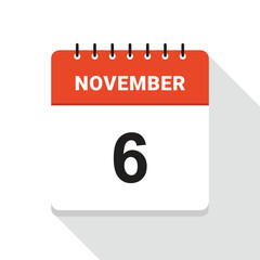 November 6 Calendar Date icon