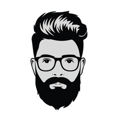vector illustration of a bearded man