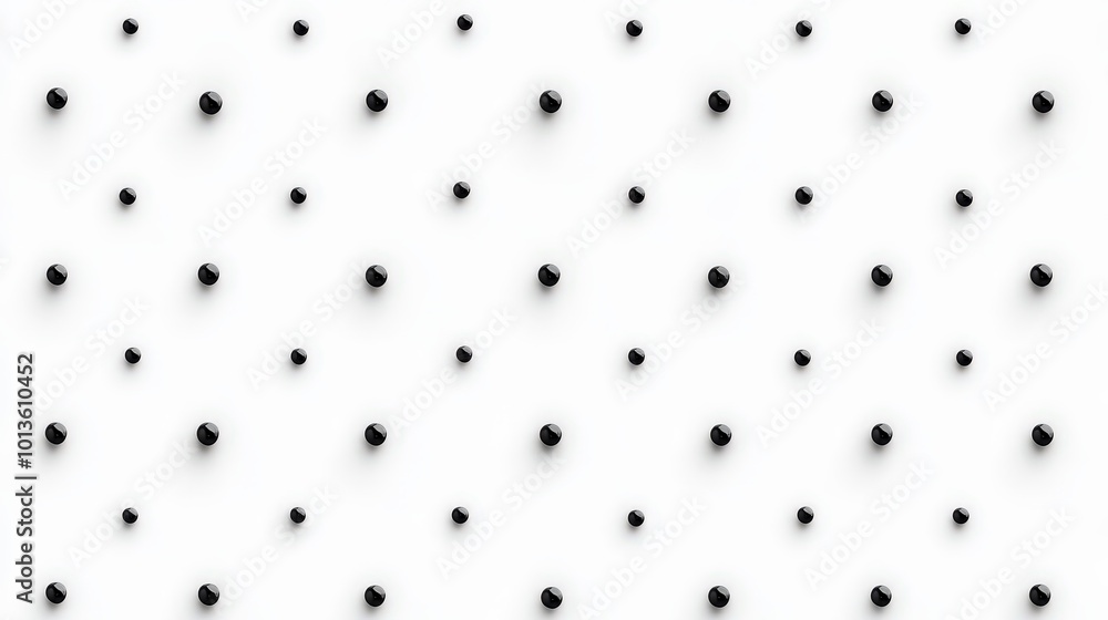 Poster minimalist black and white abstract pattern with dots on white background