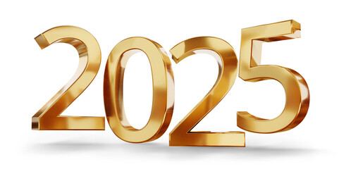 2025 golden new year symbol 3d-illustration