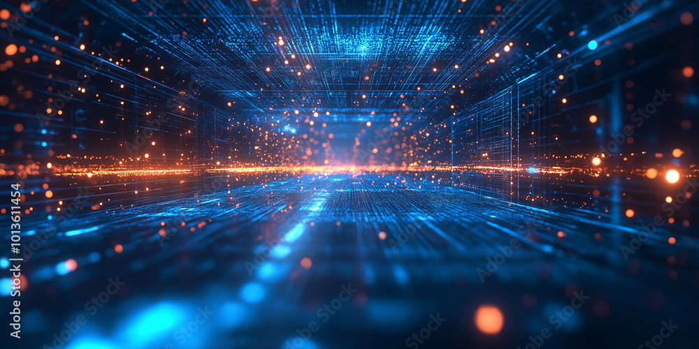 Poster digital binary code matrix background ,data flow,data lake,big data concept,abstract, ai,technology,