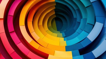 Obraz premium Abstract Colorful Spiral of Curved Panels