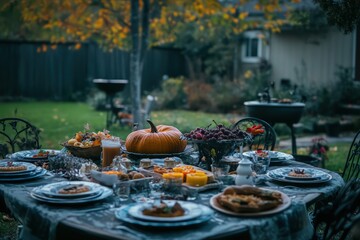 A Thanksgiving-themed scavenger hunt in the backyard.