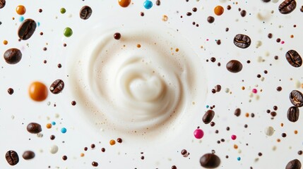 Fototapeta premium Swirling Creamy Texture Abstract Dreamy Dessert Topping Background with Smooth Patterns