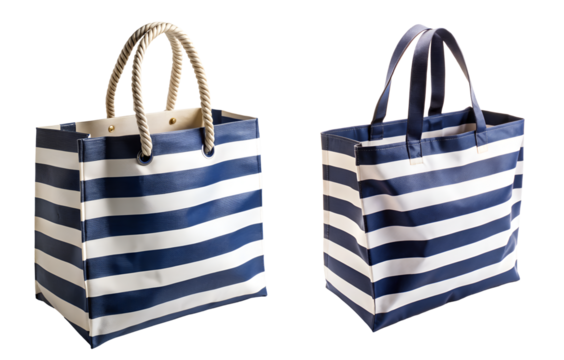 blue white strip leather bags, tote bags 