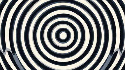Concentric circles creating a hypnotic effect in monochrome design