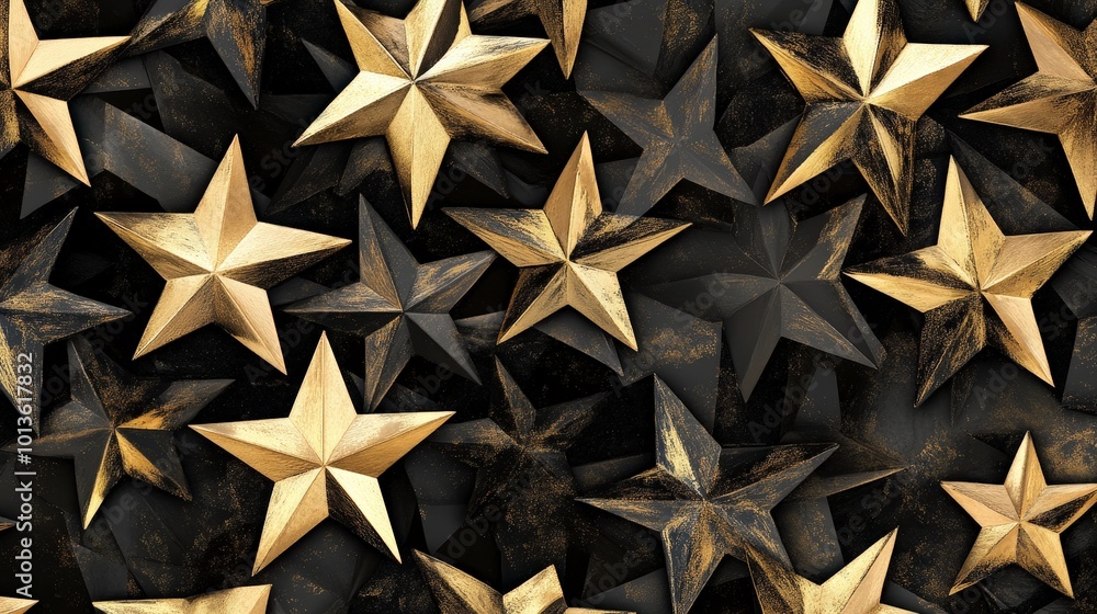 Aufkleber golden stars pattern creating a luxurious and elegant visual texture