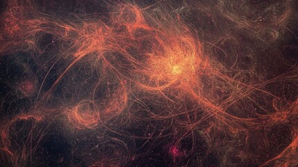Abstract Cosmic Nebula with Glowing Filaments and Stars
