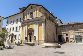 San Rufo church, in the square considered the centre of Italy in Rieti
