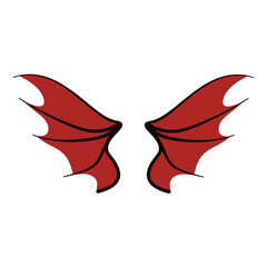 Red devil wings vector