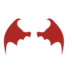 Red devil wings vector