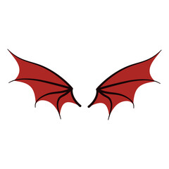 Obraz premium Red devil wings vector