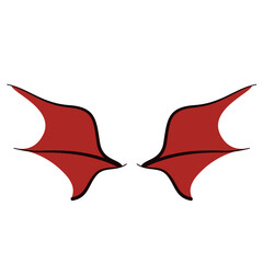 Red devil wings vector