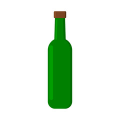 green bottle. drink bottle. vector illustration