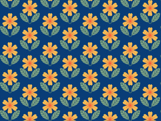 Art & Illustration repetitive geometric flower pattern.