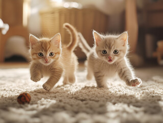 cuccioli di gatto rosso che giocano