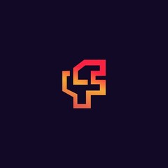 Modern F letter vector logo design