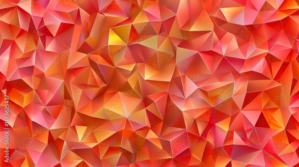 Aufkleber vibrant geometric abstract pattern with red and orange triangular shapes