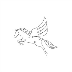 Horse in continuous line art drawing style. Black line sketch on white background. Vector illustration design. suitable for tattoo inspiration. Ep 10