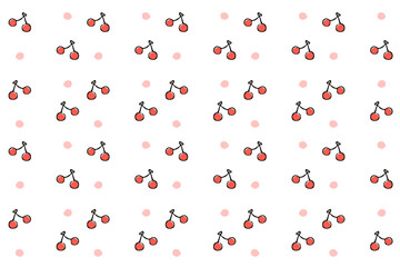 さくらんぼの可愛い背景パターン素材
