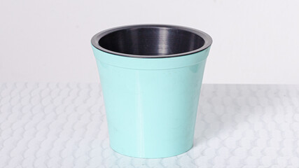 Plastic flowerpot isolated on white