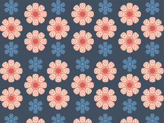 Art & Illustration repetitive geometric flower pattern.