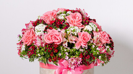 Bouquet of roses isolated on white background