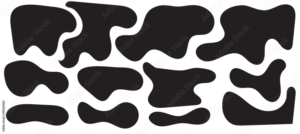 Poster modern liquid irregular blob shape abstract elements graphic flat style design fluid vector illustra