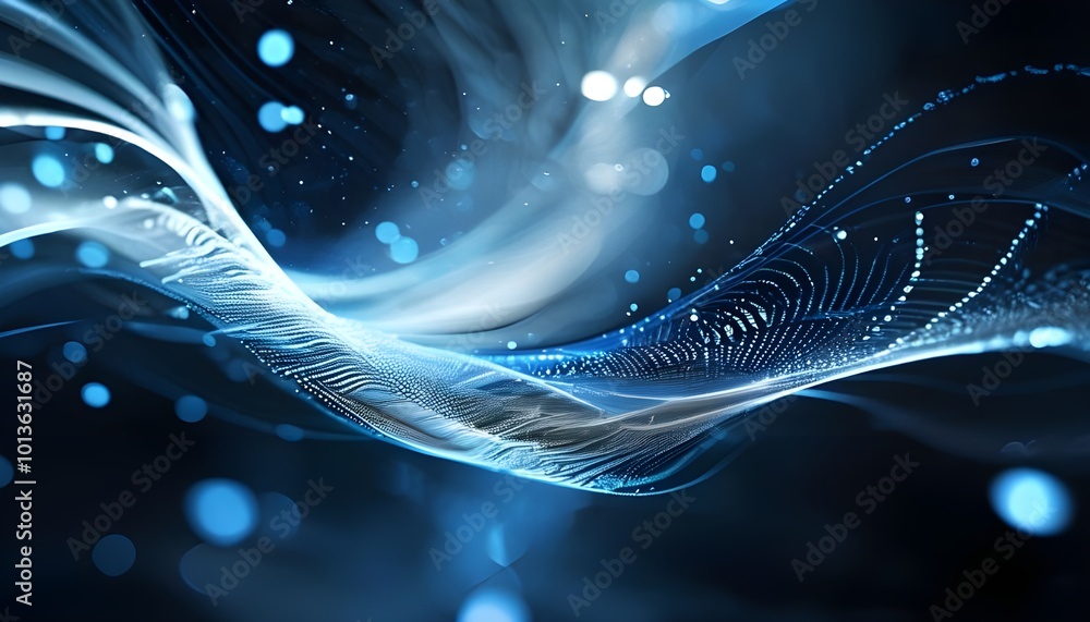 Aufkleber fractal realms of energy create a dynamic blue backdrop, illustrating movement and light through int