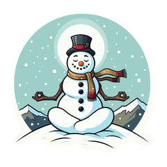 Playful Snowman Vector Illustration
