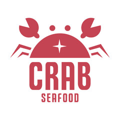 crab seafood flat minimalist logo design