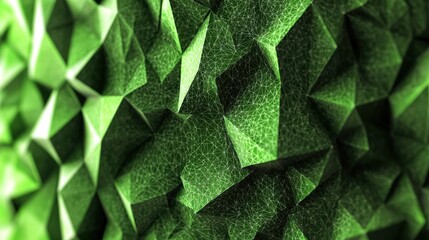Fototapeta premium Abstract Green Triangular Geometric Pattern with Interconnected Lines