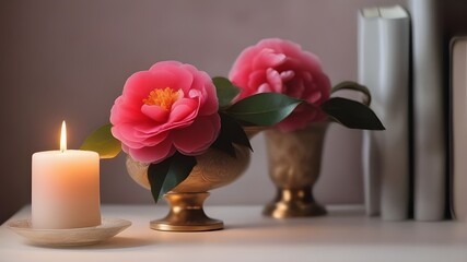camellia on table