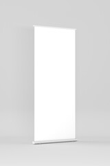 Blank Roll up or Standee Mockup on white background - 3D Illustration Render