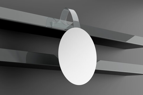 Blank Round Wobbler Mockup While and Empty - 3D Illustration Render