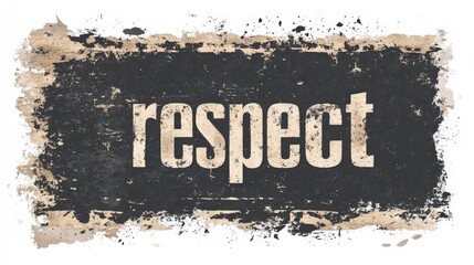 Distressed grunge poster design with the word respect in bold letters