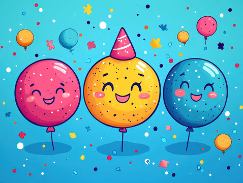 Fun New Year's Day 2025 digital stickers and emojis pictures with bright and playful designs for use in social media and messaging apps