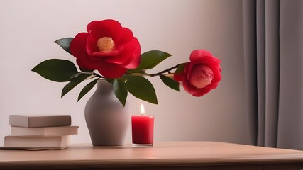 camellia on desk