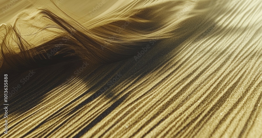 Poster sand dune ripples with sunlight and shadow patterns