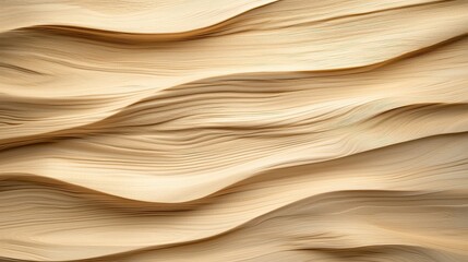 A close-up view of smooth, undulating wooden surfaces showcasing a natural, warm texture and light tones.