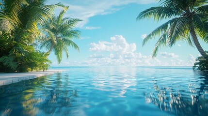 Tranquil Reflection in Tropical Waterscape