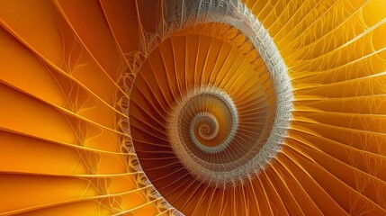 Fototapeta premium Abstract Golden Spiral with Intricate Veins