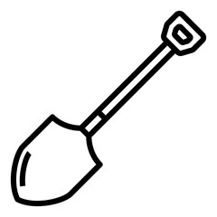 shovel line icon.