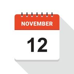 November 12 Calendar Date icon