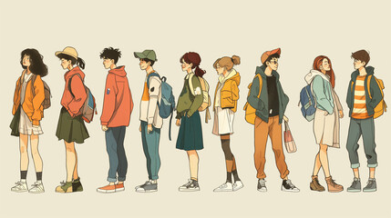 人物の手描きイラスト集