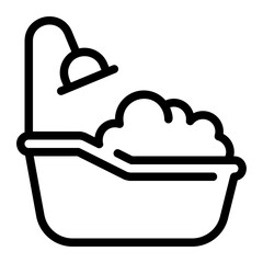 bathtub line icon