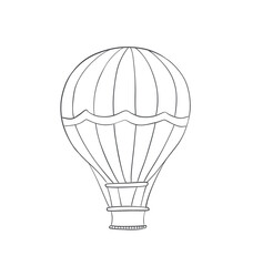 Obraz premium Hot air Balloon line art coloring book page
