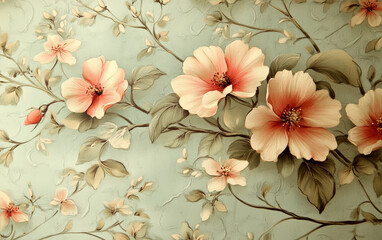 Vintage floral texture art background
