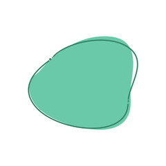 Organic blob shape abstract green color with line